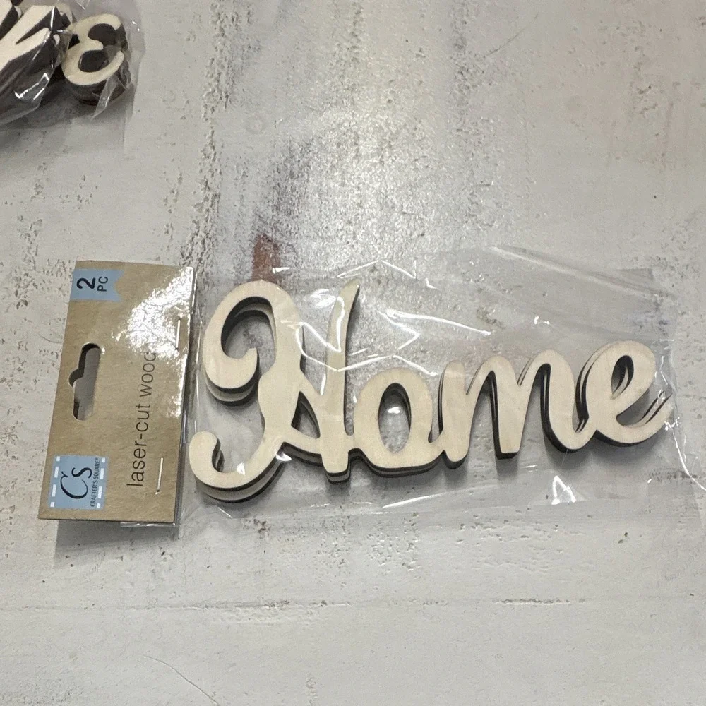Crafter's Square Laser-Cut Wood Word Signs Believe Family Home 3 Pack